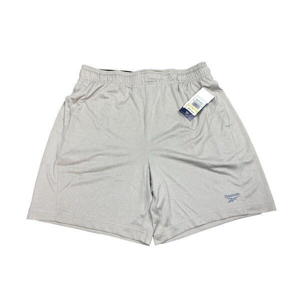 Reebok Fireball Training Shorts Silver Cloud Heather Slim Large Men's Athletic - Picture 1 of 13